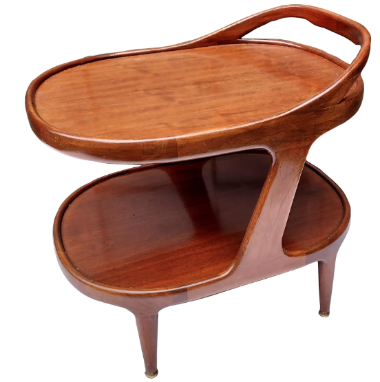 1960's Danish Modern Side Table Bar Cart